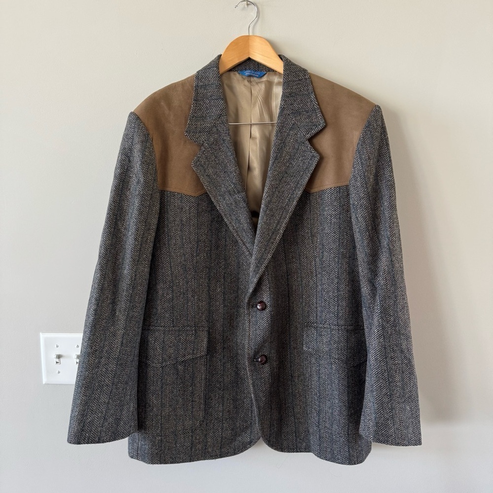 Vintage! Pendleton Classic Marbled Wool and Suede Western Blazer Suite Jacket